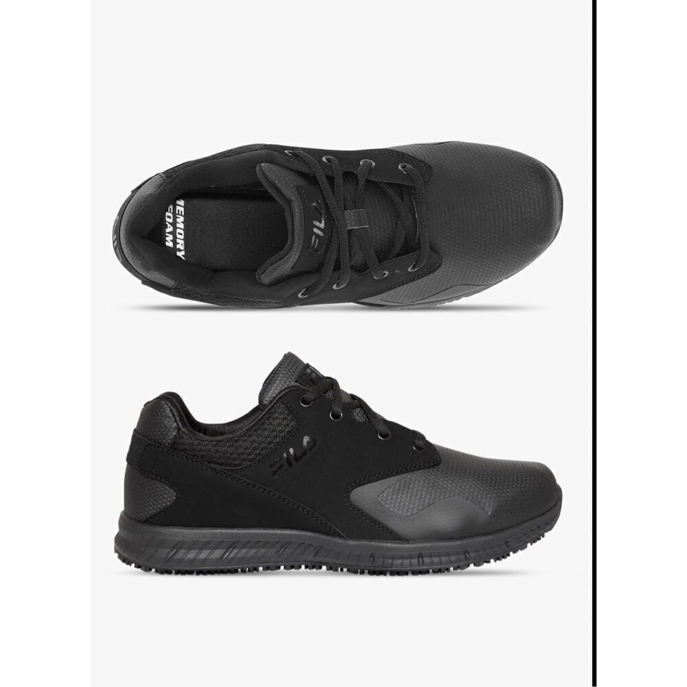 Fila Memory Foam Layers Non Slip Black Comfort Sn… - image 1